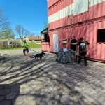 Zajęcia szkoleniowe z udziałem psów tresowanych na terenie szkolnego poligonu CS PSP